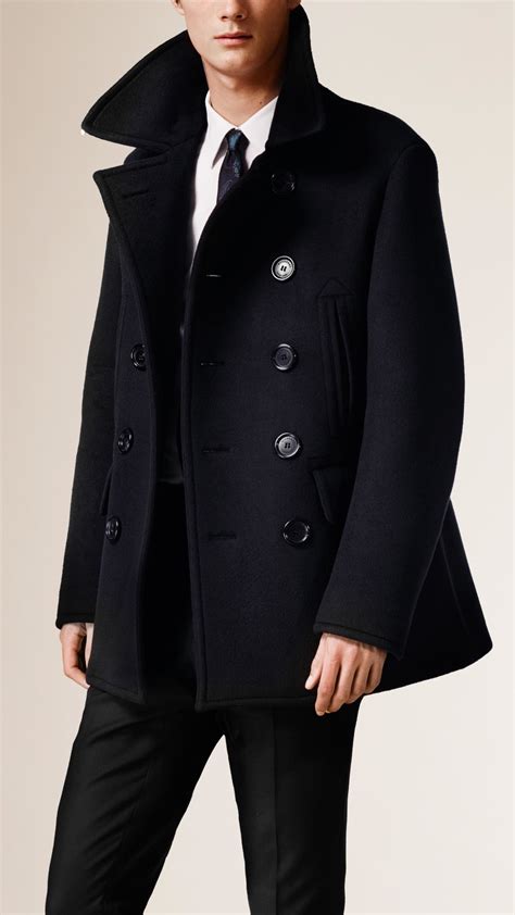 burberry pea coat mens|Burberry cashmere coat men's.